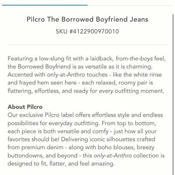ANTHROPOLOGIE NWT Pilcro The Borrowed Boyfriend Jeans Size 28. - Picture 7 of 13